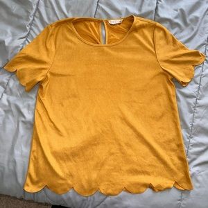 Altart’d State Scallop Blouse Suede